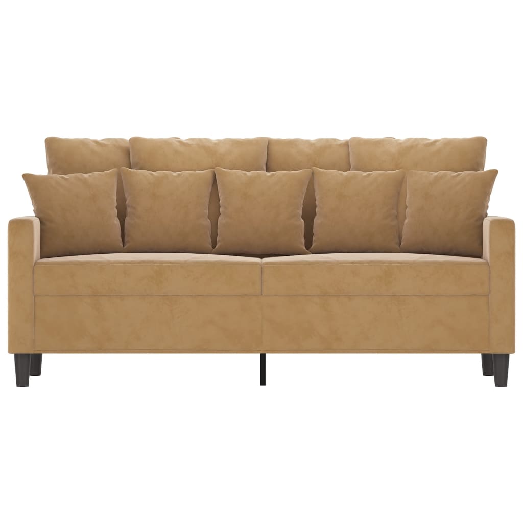 2-Sitzer-Sofa Braun 140 cm Samt