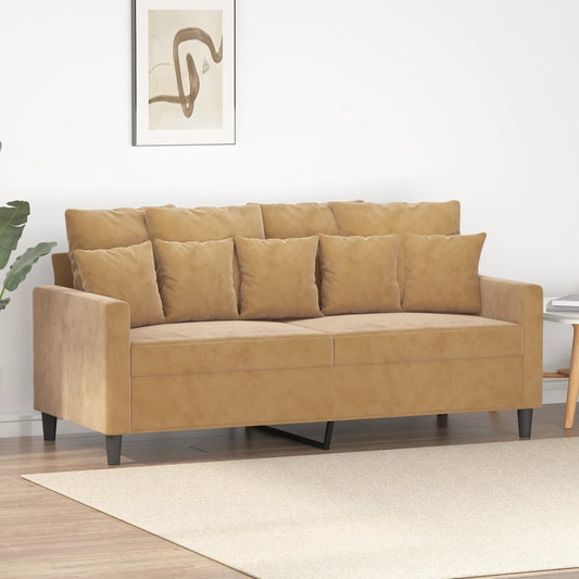 2-Sitzer-Sofa Braun 140 cm Samt