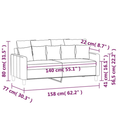 2-Sitzer-Sofa Creme 140 cm Samt