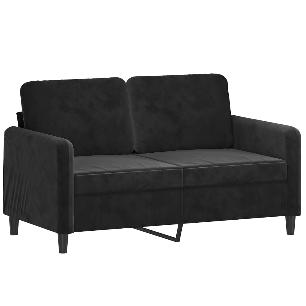 2-Sitzer-Sofa Schwarz 120 cm Samt