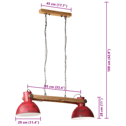 Lampe suspendue 25 W rouge 85x28x109 cm E27