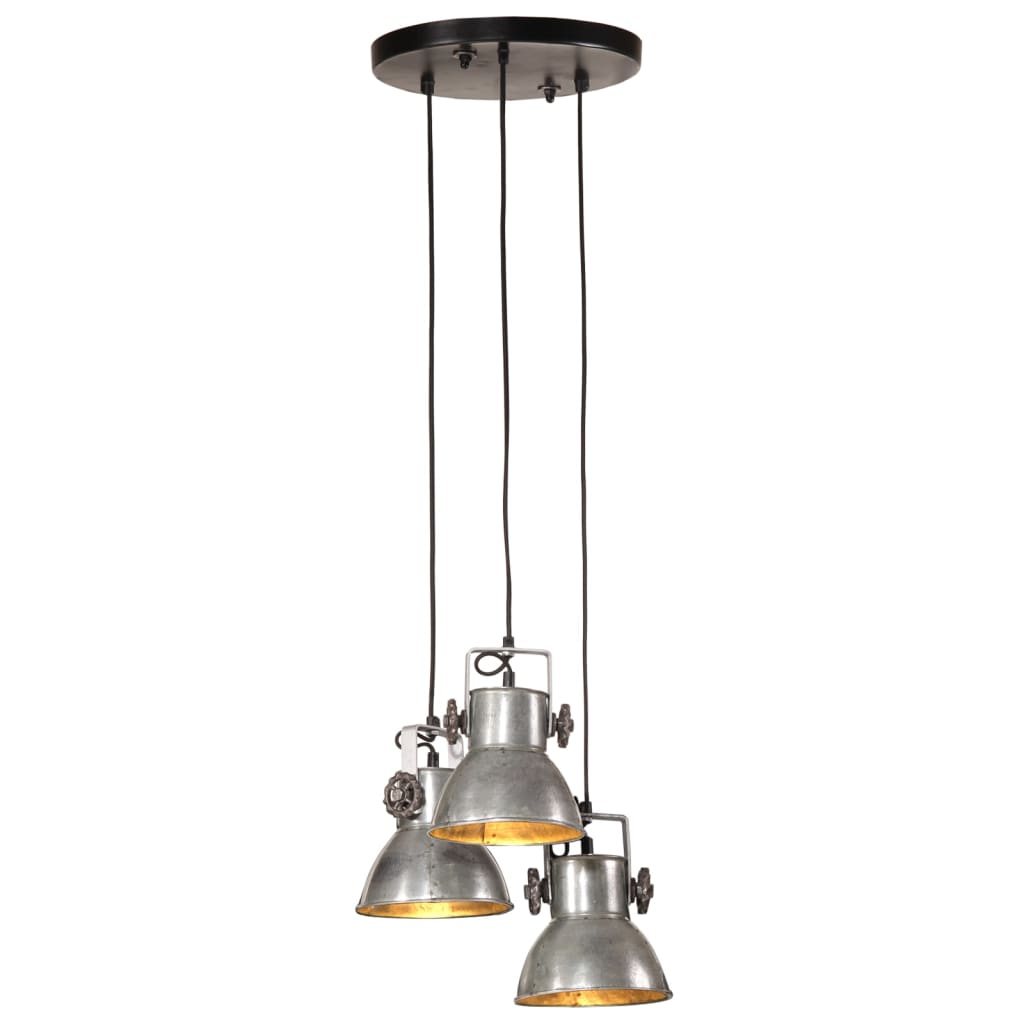 Lampe suspendue 25 W vintage argent 30x30x100 cm E27