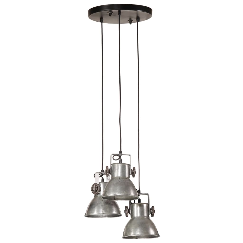 Lampe suspendue 25 W vintage argent 30x30x100 cm E27