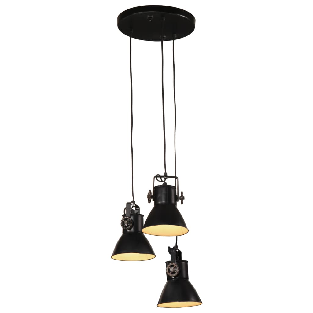 Lampe suspendue 25 W noire 30x30x100 cm E27