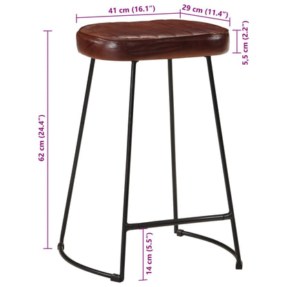 Tabourets de bar 2 pcs Marron foncé 41x29x62 cm