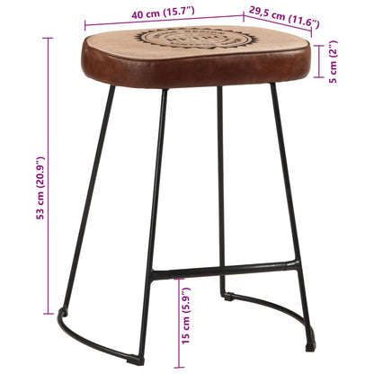 Tabourets de bar 2 pcs. Marron foncé 40x29,5x53 cm