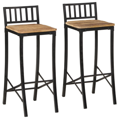 Chaises de bar 2 pcs. Bois de manguier massif brut