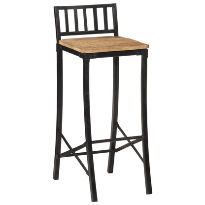 Chaises de bar 2 pcs. Bois de manguier massif brut