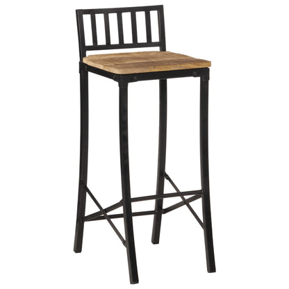 Chaises de bar 2 pcs. Bois de manguier massif brut