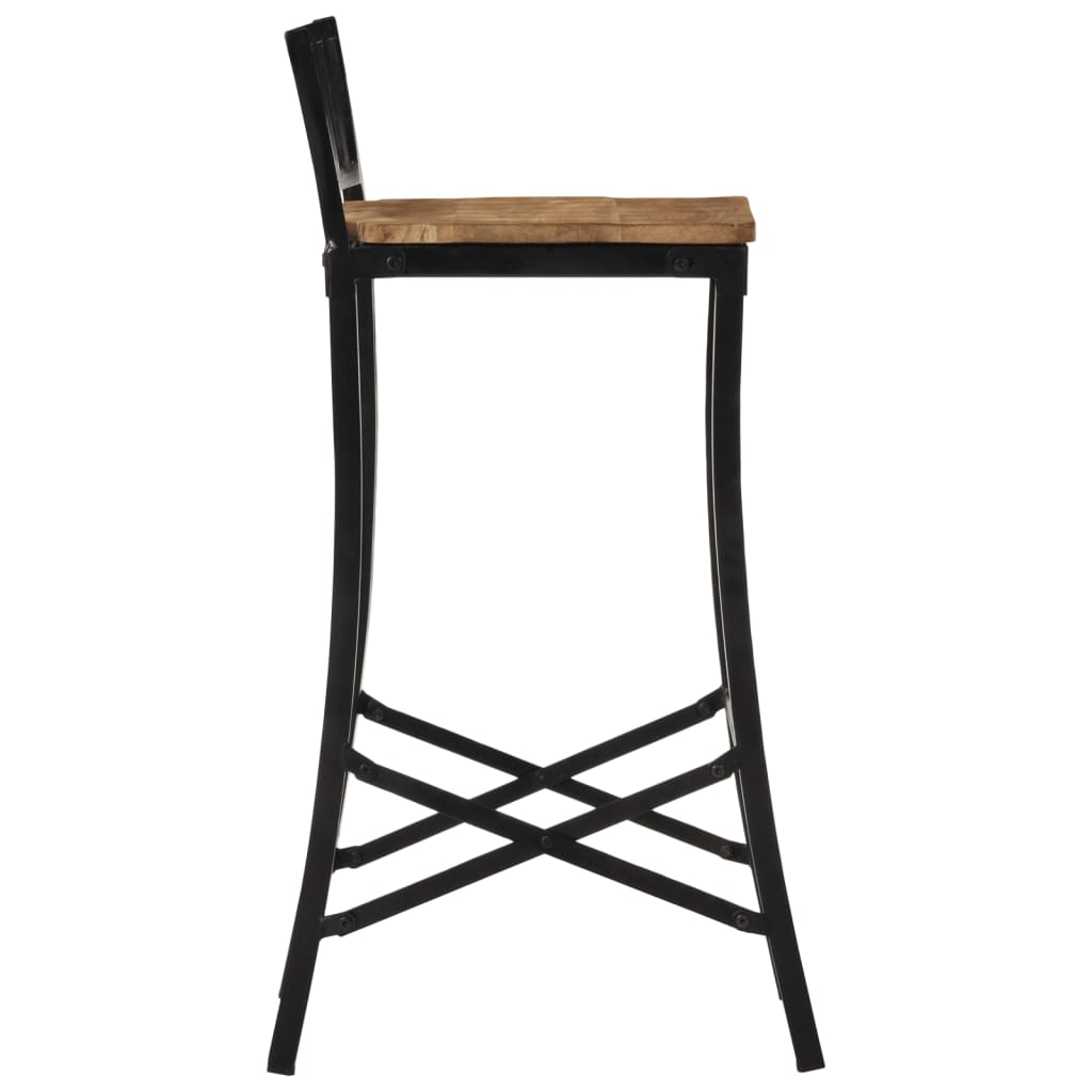 Chaises de bar 2 pcs. Bois de manguier massif brut