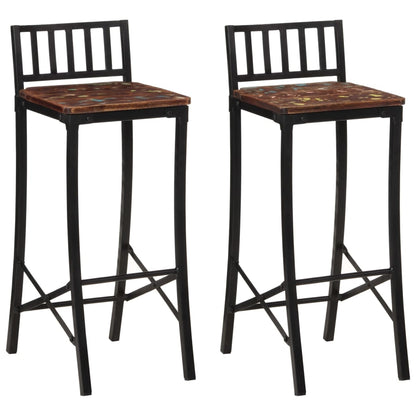 Chaises de bar 2 pcs. Bois de récupération massif