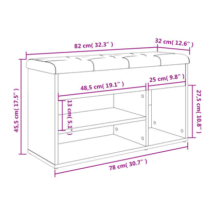 Schuhbank Räuchereiche 82x32x45,5 cm Holzwerkstoff