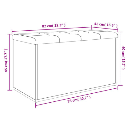 Sitzbank mit Stauraum Räuchereiche 82x42x45 cm Holzwerkstoff