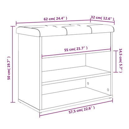 Schuhbank Weiß 62x32x50 cm Holzwerkstoff