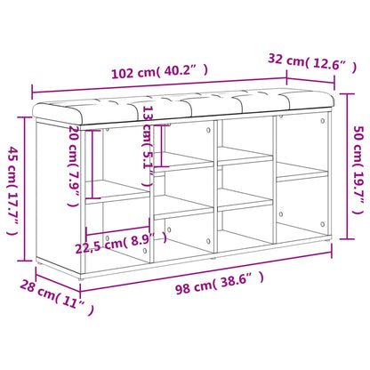 Schuhbank Sonoma-Eiche 102x32x50 cm Holzwerkstoff