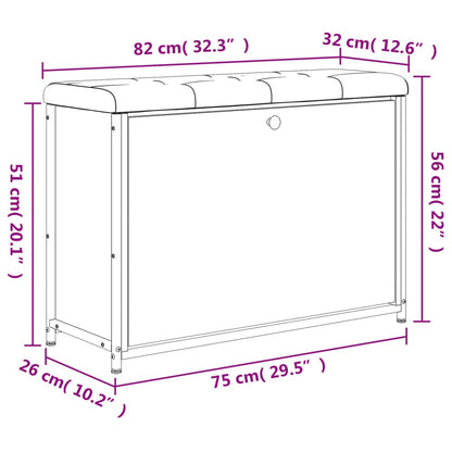 Schuhbank mit Klappe Sonoma-Eiche 82x32x56 cm