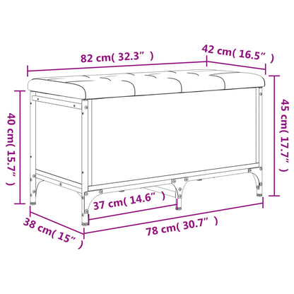 Aufbewahrungsbox  & Sitzbank mit Stauraum Räuchereiche 82x42x45 cm Holzwerkstoff