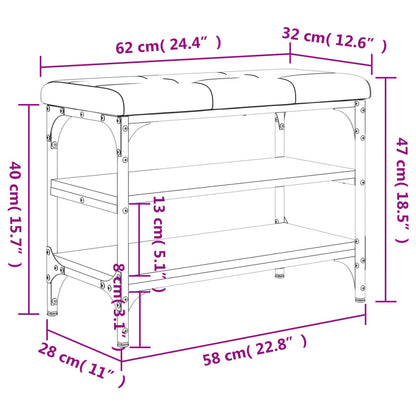 Schuhbank Räuchereiche 62x32x47 cm Holzwerkstoff