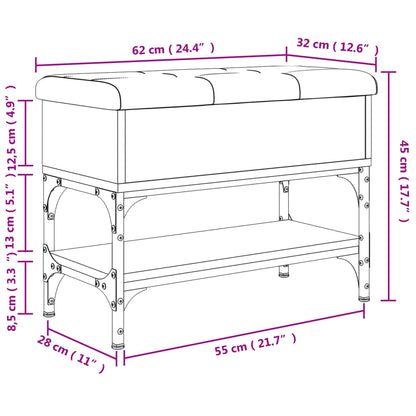 Schuhbank Schwarz 62x32x45 cm Holzwerkstoff