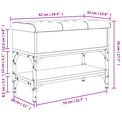 Schuhbank Braun Eichen-Optik 62x32x45 cm Holzwerkstoff