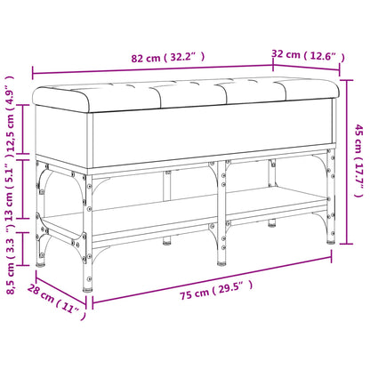 Schuhbank Grau Sonoma 82x32x45 cm Holzwerkstoff