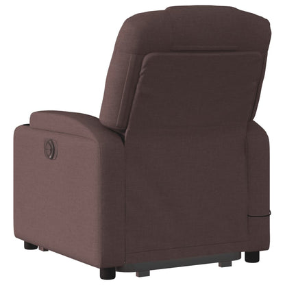 Fauteuil de massage électrique avec aide à la relève tissu marron foncé