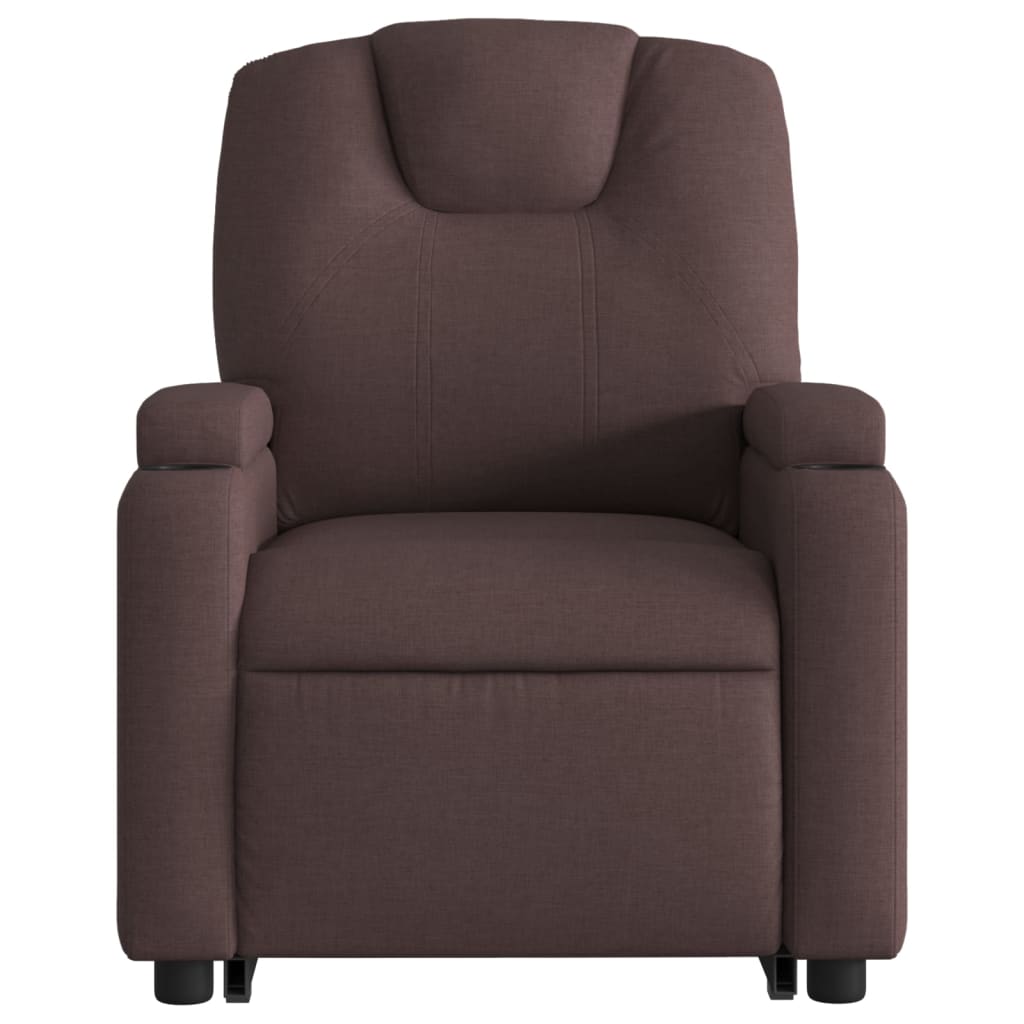 Fauteuil de massage électrique avec aide à la relève tissu marron foncé