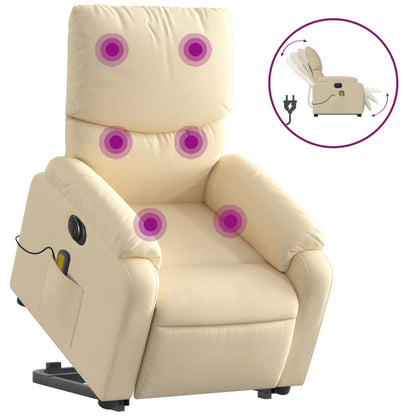 Fauteuil de massage électrique avec tissu crème d'aide au redressement