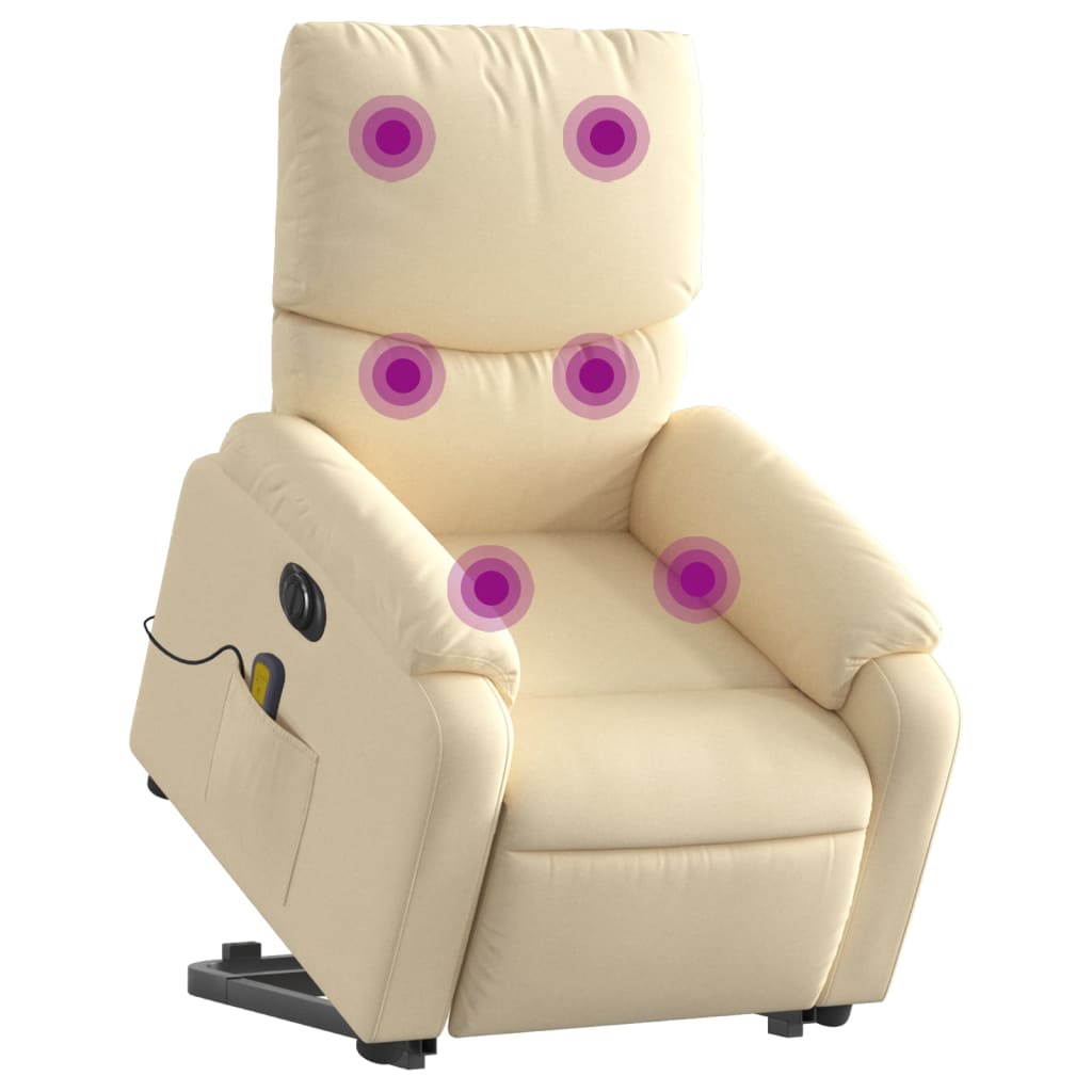 Fauteuil de massage électrique avec tissu crème d'aide au redressement