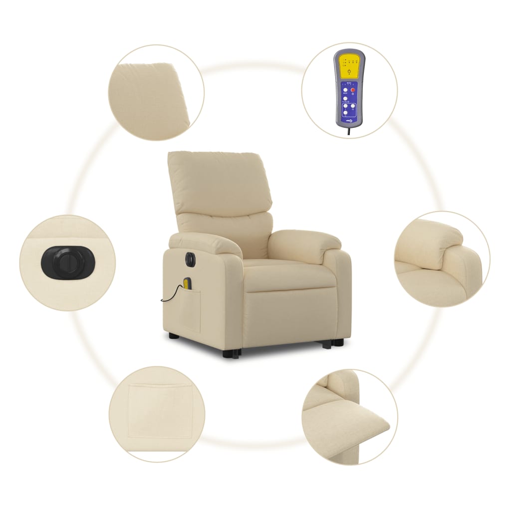 Fauteuil de massage électrique avec tissu crème d'aide au redressement