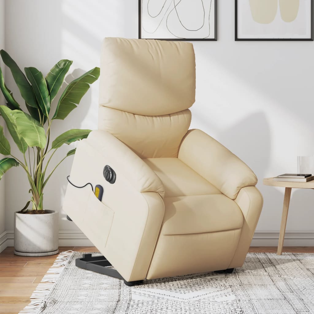 Fauteuil de massage électrique avec tissu crème d'aide au redressement