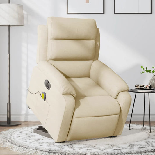 Fauteuil de massage électrique avec tissu crème d'aide au redressement