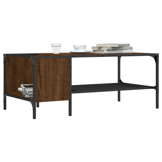 Couchtisch mit Regal Braun Eichen-Optik 100x51x40 cm