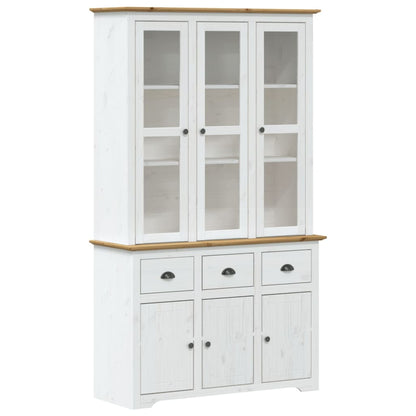 Highboard BODO Weiß Braun 115,5x43x200,5 cm Massivholz Kiefer