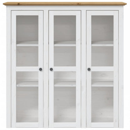 Highboard BODO Weiß Braun 115,5x43x200,5 cm Massivholz Kiefer