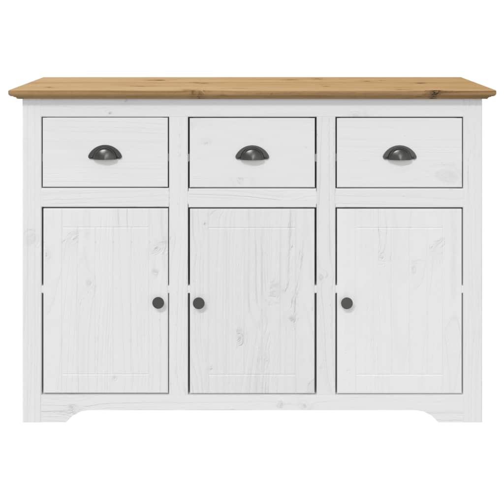 Highboard BODO Weiß Braun 115,5x43x200,5 cm Massivholz Kiefer