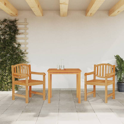 3 pièces. Groupe de repas de jardin en bois de teck massif