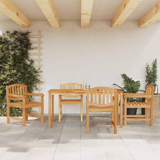 5 pièces. Groupe de repas de jardin en bois de teck massif