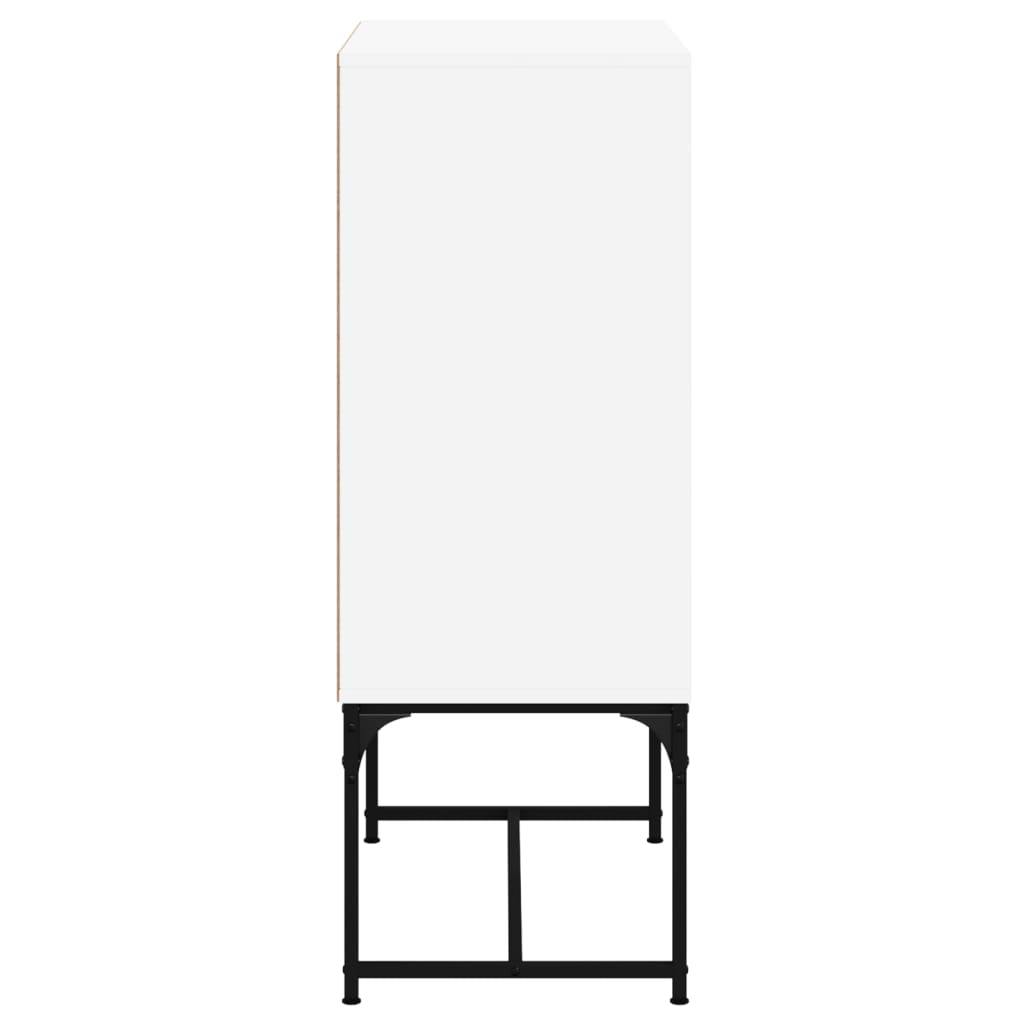 Armoire latérale avec portes vitrées blanc 69x37x100 cm