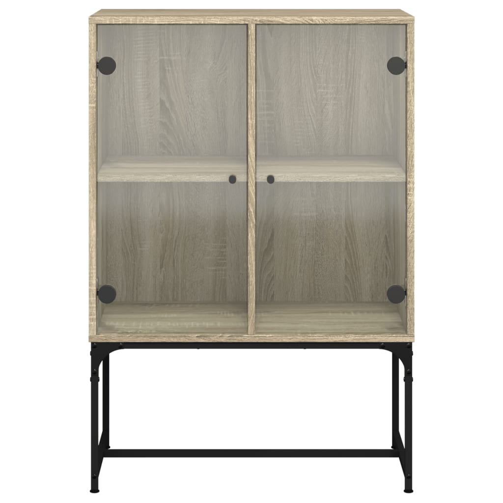 Armoire latérale avec portes vitrées Chêne Sonoma 69x37x100 cm