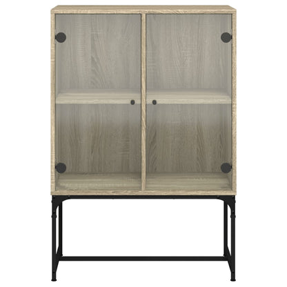 Armoire latérale avec portes vitrées Chêne Sonoma 69x37x100 cm