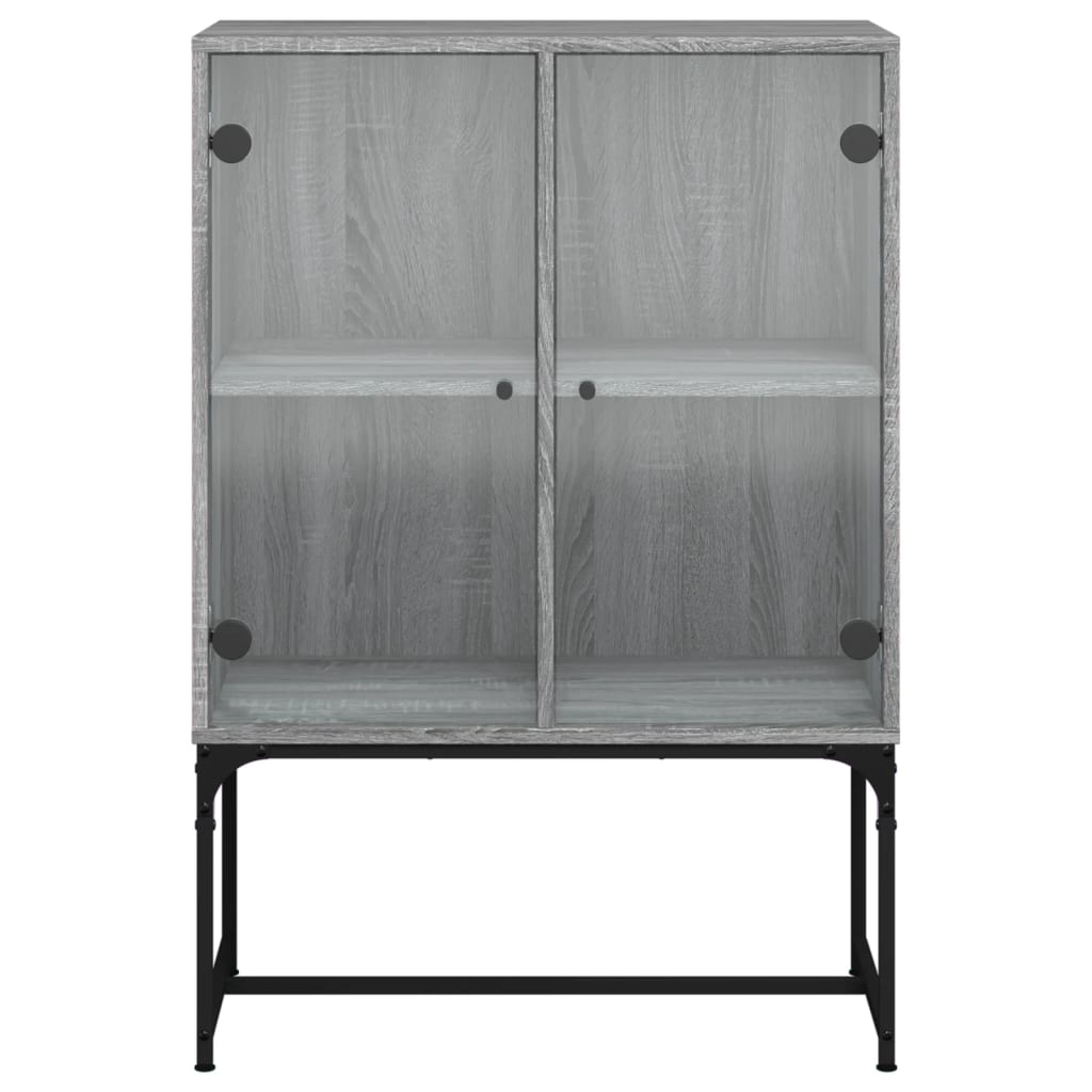 Armoire latérale avec portes vitrées Gris Sonoma 69x37x100 cm