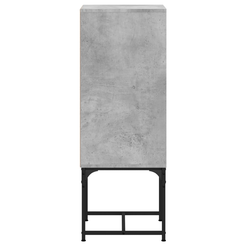 Armoire latérale avec porte vitrée gris béton 35x37x100 cm