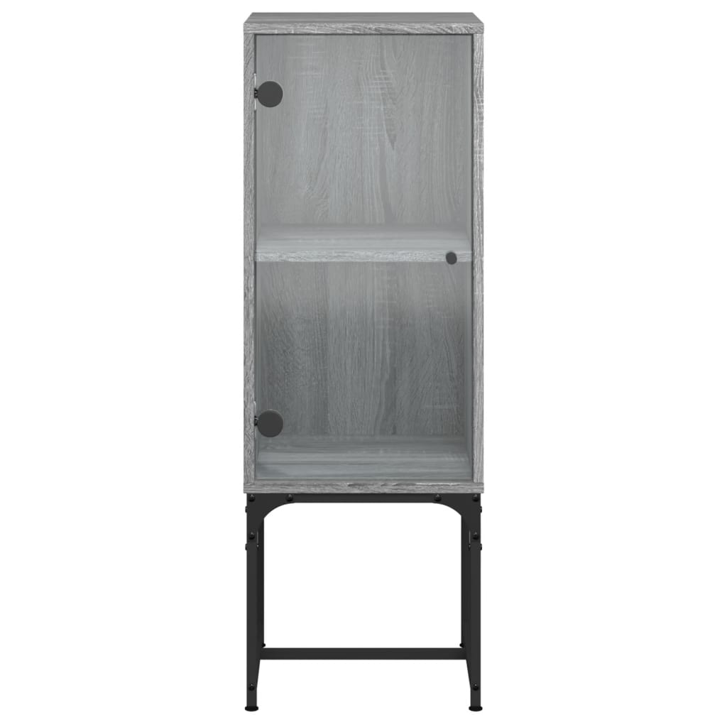 Armoire latérale avec porte vitrée Gris Sonoma 35x37x100 cm