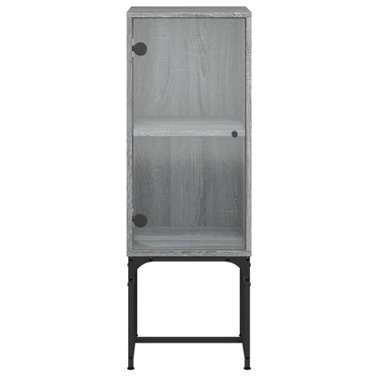 Armoire latérale avec porte vitrée Gris Sonoma 35x37x100 cm