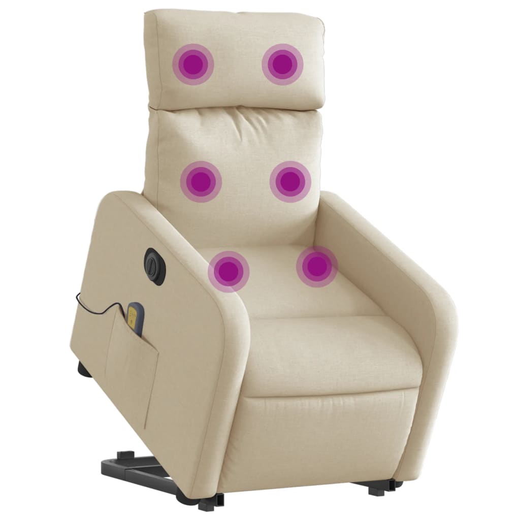 Fauteuil de massage électrique avec tissu crème d'aide au redressement