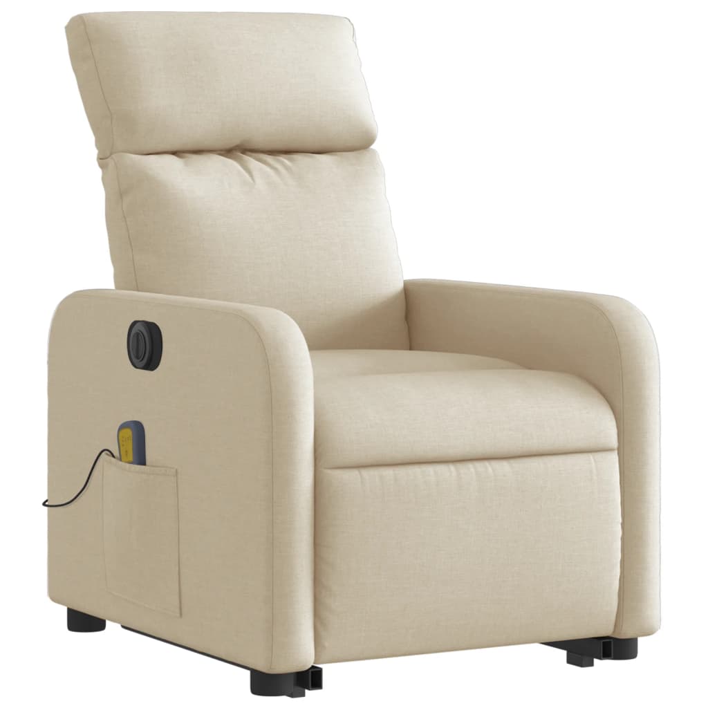 Fauteuil de massage électrique avec tissu crème d'aide au redressement