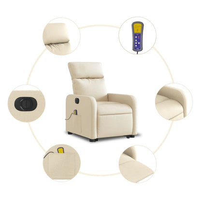 Fauteuil de massage électrique avec tissu crème d'aide au redressement