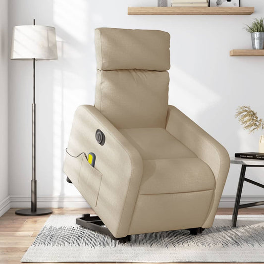 Fauteuil de massage électrique avec tissu crème d'aide au redressement