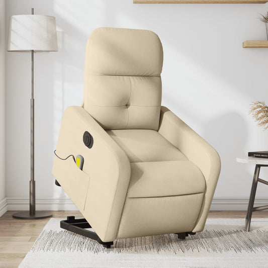 Fauteuil de massage électrique avec tissu crème d'aide au redressement